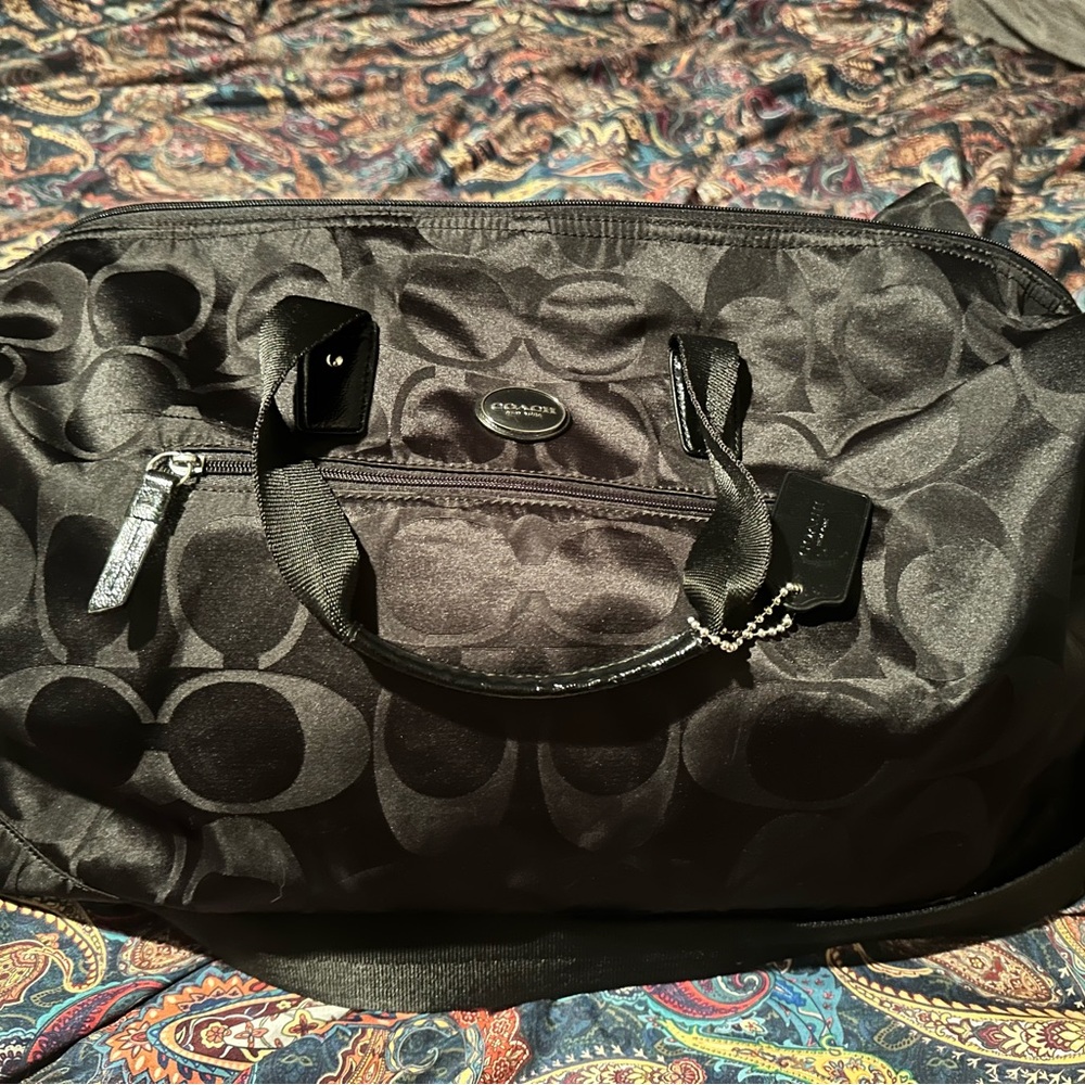 Coach black Signature duffle bag